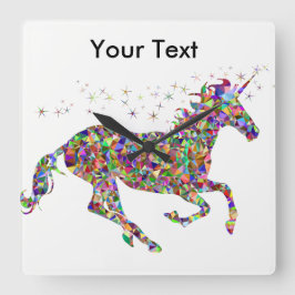 Relógio Quadrado Pulso de disparo colorido do unicórnio