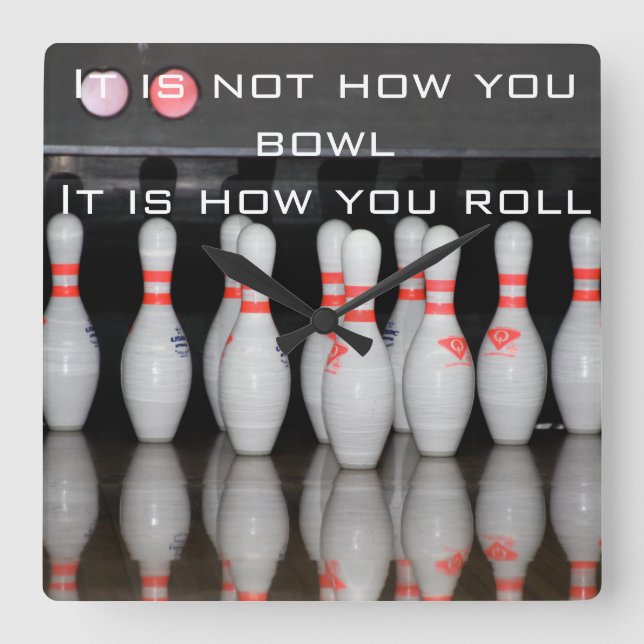 Relógio Quadrado Pulso de disparo da boliche (Frente)