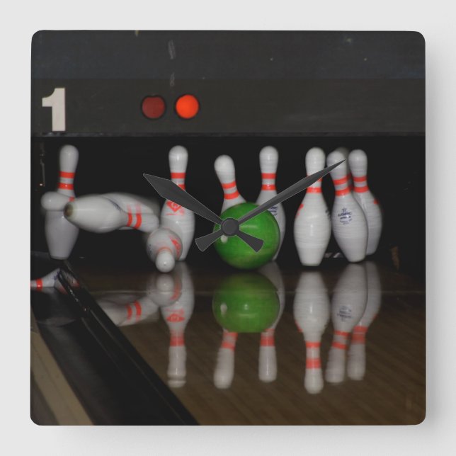 Relógio Quadrado Pulso de disparo da boliche (Frente)