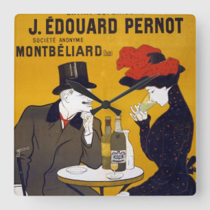 Relógio Quadrado Pulso de disparo da cozinha da cena do café de