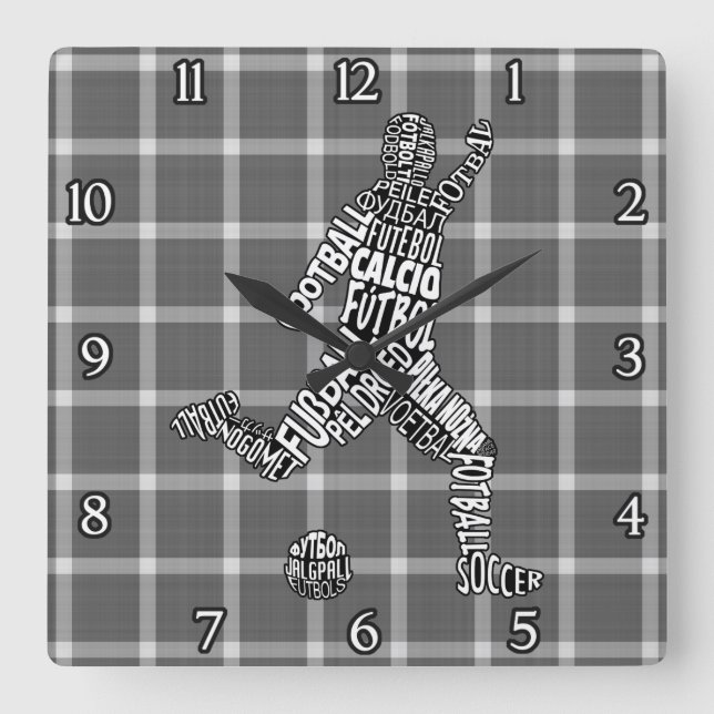 Relógio Quadrado Pulso de disparo das línguas do futebol do futebol (Frente)