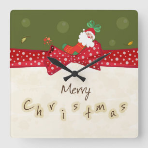 Relógio Quadrado Pulso de disparo de parede adorável do Natal