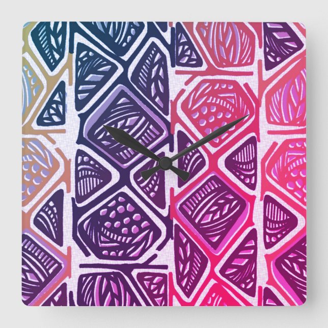 Relógio Quadrado Pulso de disparo de parede africano do teste (Frente)