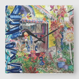 Relógio Quadrado Pulso de disparo de parede bonito da pintura de