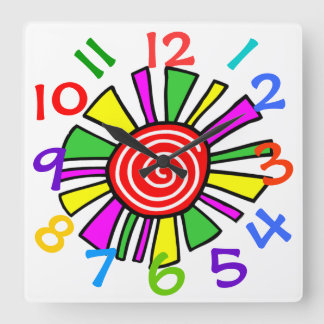 Relógio Quadrado Pulso de disparo de parede colorido da sala de