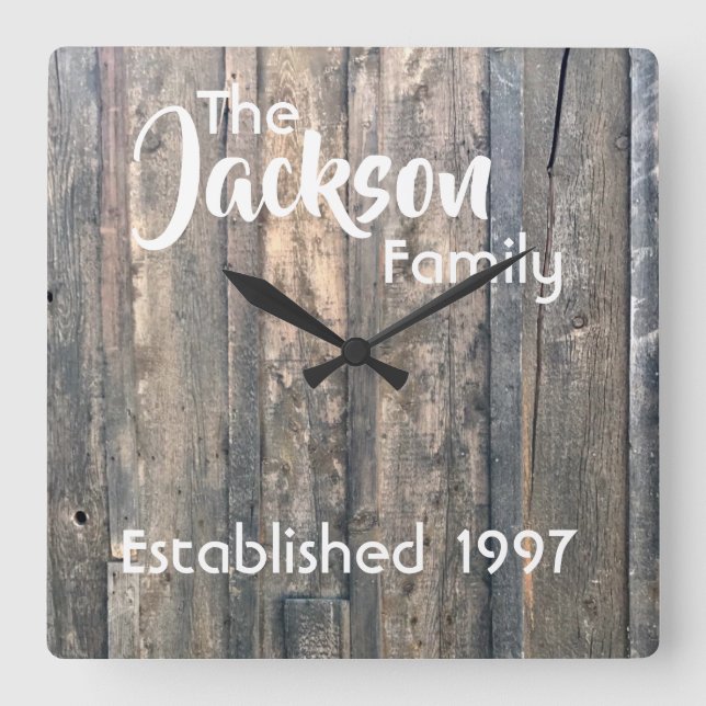 Relógio Quadrado Pulso de disparo de parede customizável (Frente)