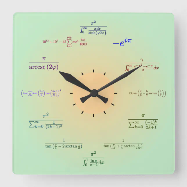 Formulas Matemáticas Reloj MatemÃ¡tico Pared Relógio De Parede Do