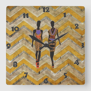 Relógio Quadrado Pulso de disparo de parede da silhueta de