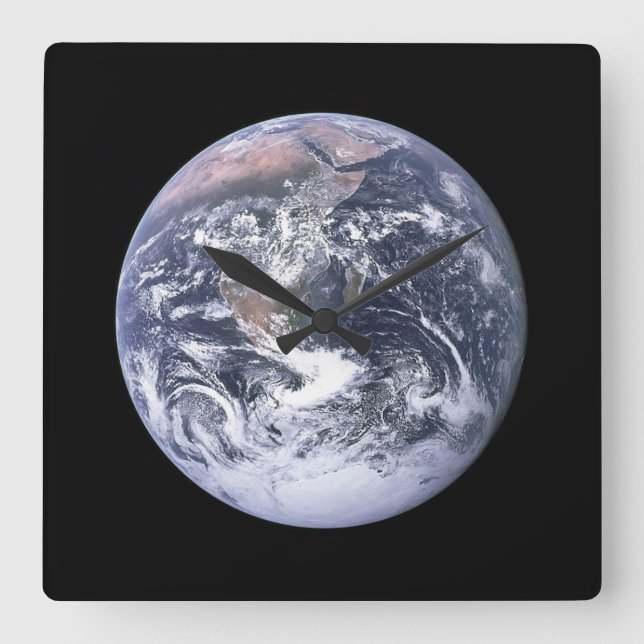 RELÓGIO QUADRADO PULSO DE DISPARO   DE PAREDE DA TERRA (Frente)