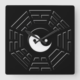 Relógio Quadrado Pulso de disparo de parede de Bagua