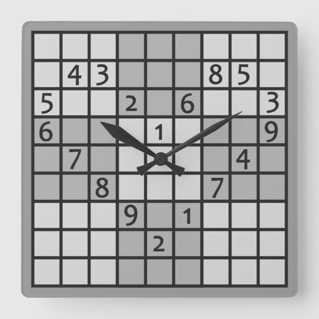 Relógio Quadrado Pulso de disparo de parede de SUDOKU (Frente)