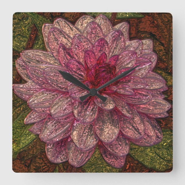 Relógio Quadrado Pulso de disparo de parede de vidro brilhante da (Frente)