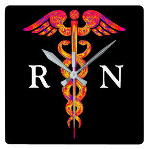 Relógio Quadrado Pulso de disparo de parede do Caduceus