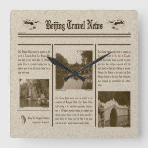 Relógio Quadrado Pulso de disparo de parede do jornal