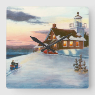 Relógio Quadrado Pulso de disparo de parede do por do sol do