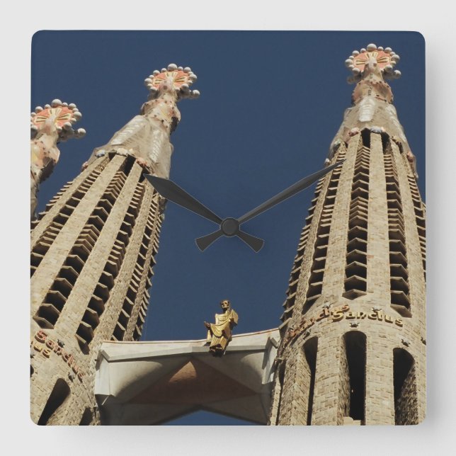 Relógio Quadrado Pulso de disparo de parede do quadrado da igreja (Frente)