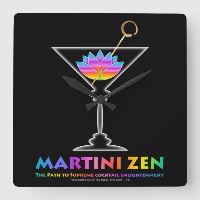 RELÓGIO QUADRADO PULSO DE DISPARO DE PAREDE DO ZEN DE MARTINI (Frente)