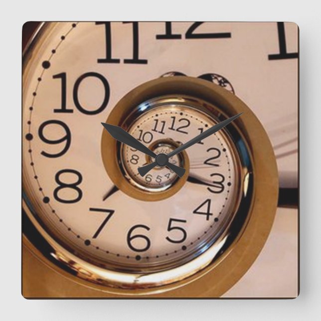 Relógio Quadrado Pulso de disparo de parede espiral clássico (Frente)