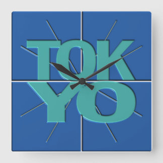 Relógio Quadrado Pulso de disparo de parede financeiro de Tokyo do