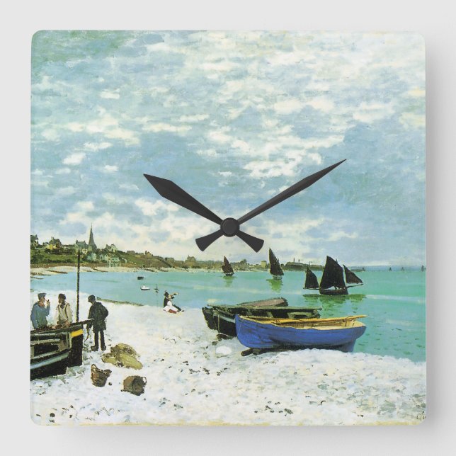 Relógio Quadrado Pulso de disparo de parede francês do beira-mar (Frente)