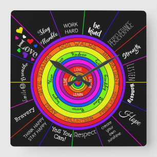 Relógio Quadrado Pulso de disparo de parede inspirador e inspirado