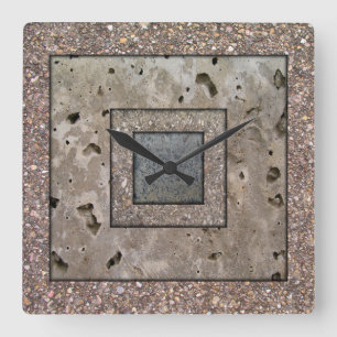 Relógio Quadrado Pulso de disparo de parede quadrado concreto velho