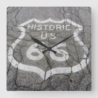 Relógio Quadrado Pulso de disparo de parede quadrado da rota 66