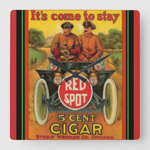 Relógio Quadrado Pulso de disparo de parede vermelho do anúncio do