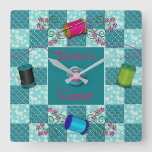Relógio Quadrado PULSO DE DISPARO de SEWING/QUILT - PERSONALIZE COM