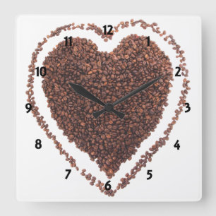 Relógio Quadrado Pulso de disparo do café do amor