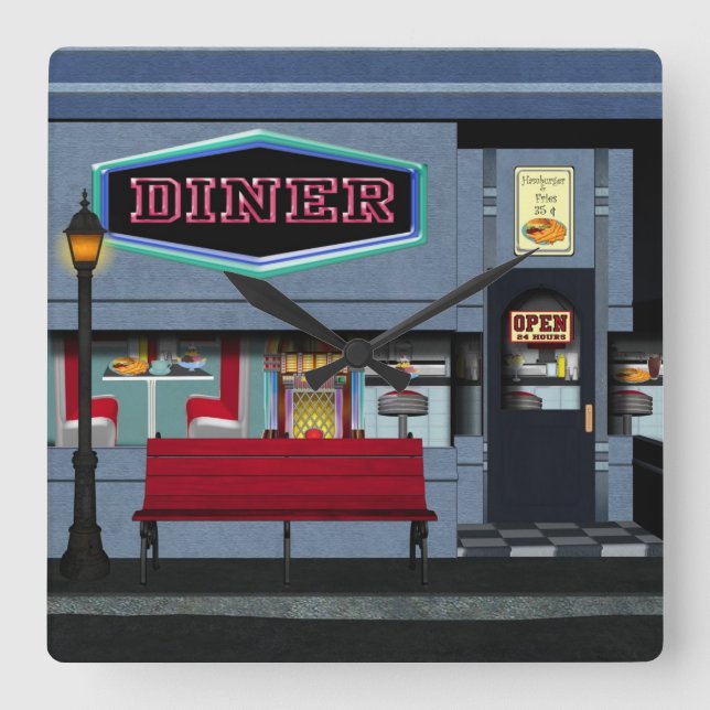 Relógio Quadrado Pulso de disparo do comensal do divertimento (Frente)