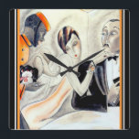 Relógio Quadrado Pulso de disparo do design do art deco pelo Dodo<br><div class="desc">Do "impressão bonito e colorido do art deco seu grande desejo" pelo Dodo</div>