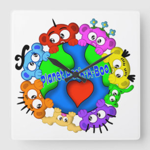 Relógio Quadrado Pulso de disparo do design do logotipo do peekaboo