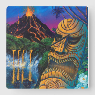 Relógio Quadrado Pulso de disparo do deus de Tiki