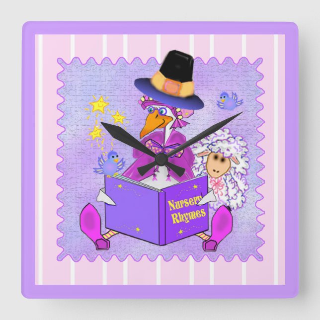 Relógio Quadrado Pulso de disparo do ganso de mãe (Frente)