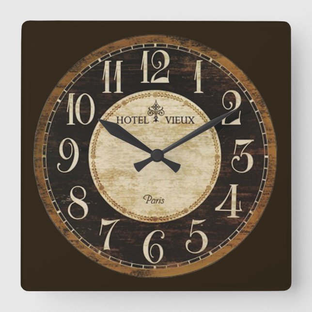 Relógio Quadrado Pulso de disparo do hotel de Paris (Frente)
