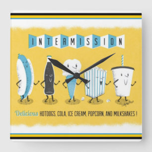 Relógio Quadrado Pulso de disparo do intervalo do teatro do cinema