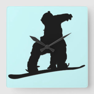 Relógio Quadrado Pulso de disparo do Snowboarder