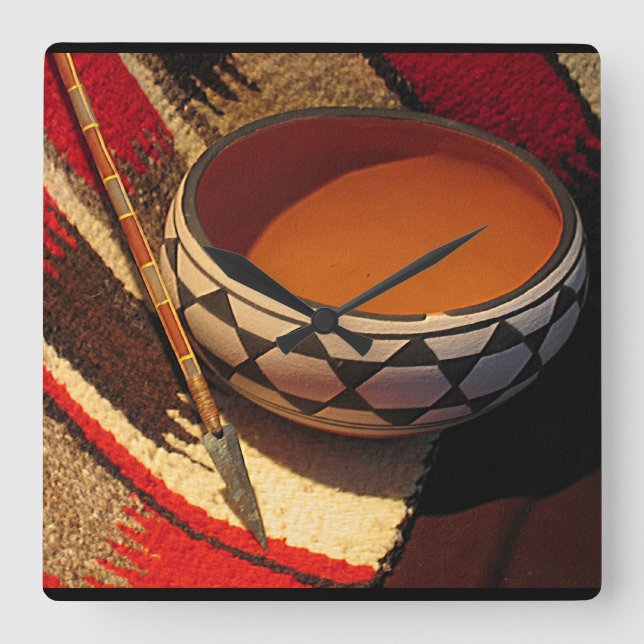 Relógio Quadrado Pulso de disparo do sudoeste do nativo americano (Frente)