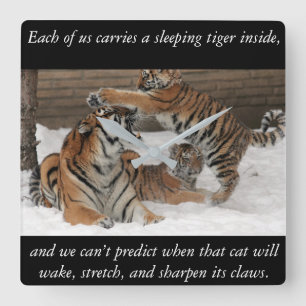 Relógio Quadrado Pulso de disparo do tigre