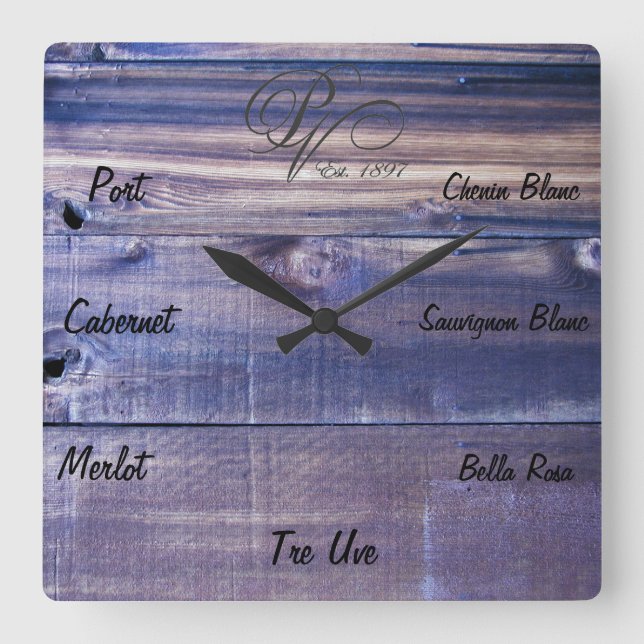 Relógio Quadrado Pulso de disparo do vinho (Frente)