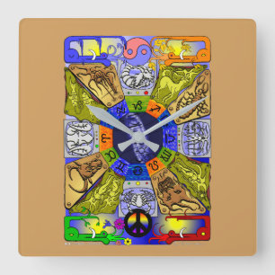 Relógio Quadrado Pulso de disparo do zodíaco