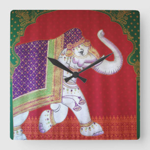 Relógio Quadrado Pulso de disparo dos elefantes indianos