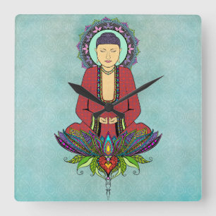Relógio Quadrado Pulso de disparo elétrico de Buddha