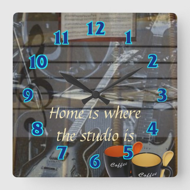 Relógio Quadrado Pulso de disparo Home do estúdio (Frente)