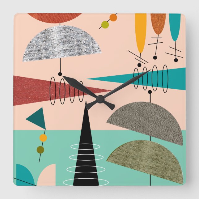 Relógio Quadrado Pulso de disparo moderno do meio século (Frente)