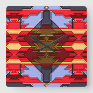 Relógio Quadrado Pulso de disparo moderno do nativo americano 5