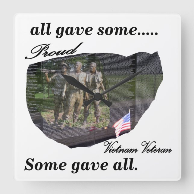 Relógio Quadrado Pulso de disparo orgulhoso do veterano de Vietnam (Frente)