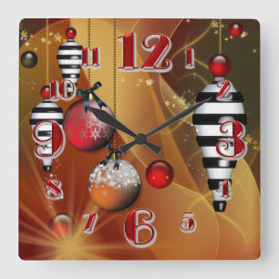 Relógio Quadrado Pulso de disparo quadrado do Bauble do Natal