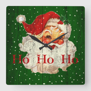 Relógio Quadrado Pulso de disparo retro de Papai Noel do vintage Ho